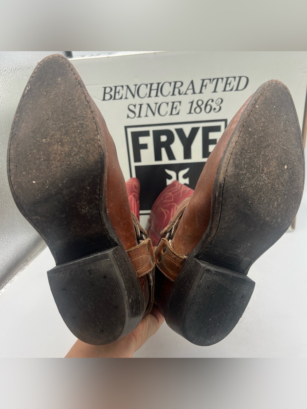 FRYE in Box FRYE Women's Billy Harness Western Boots Burgundy Multi Size 8M - Picture 14 of 14